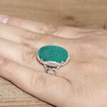 انگشتر عقیق سبز نقره مردانه طرح یا قاسم الارزاق (تقسیم کننده رزق و روزی ها) - Image 5