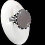 انگشتر عقیق کبود یمنی نقره مردانه طرح بهیان