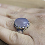 انگشتر عقیق کبود یمنی نقره مردانه طرح بهیان - Image 3