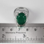 انگشتر عقیق سبز نقره زنانه طرح پارمین - Image 3