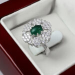 انگشتر عقیق سبز نقره زنانه طرح پاکشاد - Image 2