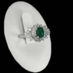 انگشتر عقیق سبز نقره زنانه طرح پاکنوش ۱