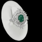 انگشتر عقیق سبز نقره زنانه طرح پالیز