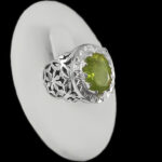 انگشتر زبرجد الماس تراش نقره مردانه دست ساز طرح فاخر الیار