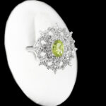 انگشتر زبرجد الماس تراش نقره زنانه طرح الیانا