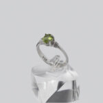 انگشتر زبرجد الماس تراش نقره زنانه طرح الیزه - Image 2