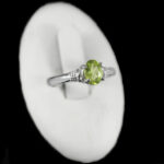 انگشتر زبرجد الماس تراش نقره زنانه طرح الیزه