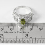 انگشتر زبرجد الماس تراش نقره زنانه طرح بهدیس - Image 3