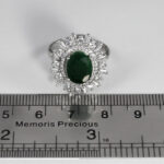 انگشتر زمرد الماس تراش نقره زنانه طرح ایما - Image 2