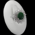 انگشتر زمرد الماس تراش نقره زنانه طرح ایما