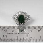 انگشتر زمرد الماس تراش نقره زنانه طرح اوین - Image 3