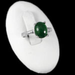 انگشتر زمرد الماس تراش نقره زنانه طرح ایپک