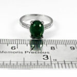 انگشتر زمرد الماس تراش نقره زنانه طرح ایپک - Image 2