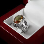 انگشتر الکساندریت الماس تراش نقره مردانه دست ساز طرح الیاس - Image 4