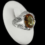 انگشتر الکساندریت الماس تراش نقره مردانه دست ساز طرح الیاس