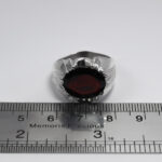 انگشتر گارنت الماس تراش نقره مردانه دست ساز طرح فاخر اورمان - Image 4