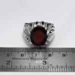 انگشتر گارنت الماس تراش نقره مردانه دست ساز طرح فاخر اورند - Image 2