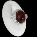 انگشتر گارنت نقره زنانه طرح فاخر بهتاب