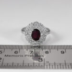 انگشتر گارنت الماس تراش نقره زنانه طرح پاکشاد - Image 2