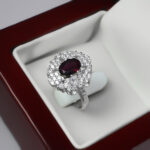 انگشتر گارنت الماس تراش نقره زنانه طرح پاکشاد - Image 3