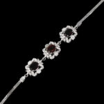 دستبند گارنت الماس تراش نقره زنانه طرح بستانه - Image 4