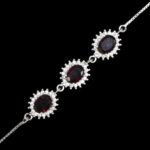 دستبند گارنت الماس تراش نقره زنانه طرح بهینا - Image 4