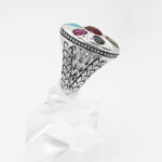 انگشتر چند نگین نقره دست ساز مردانه طرح رایمند - Image 3