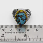 انگشتر فیروزه نیشابوری نقره مردانه طرح یا ضامن آهو ۴ - Image 4