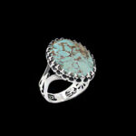 انگشتر فیروزه نیشابوری نقره مردانه طرح رزمیار