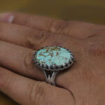 انگشتر فیروزه نیشابوری نقره مردانه طرح رزمیار - Image 2