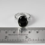 انگشتر عقیق مشکی نقره مردانه طرح کلاسیک ظریف - Image 2