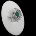 انگشتر عقیق سبز نقره زنانه طرح جهان ناز - Image 4