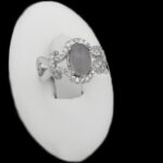 انگشتر عقیق کبود یمنی نقره زنانه طرح خوشه