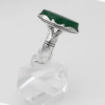 انگشتر عقیق سبز نقره مردانه طرح فاخر راستین - Image 3