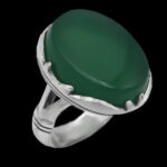 انگشتر عقیق سبز نقره مردانه طرح فاخر راستین