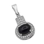 گردنبند عقیق سیاه نقره زنانه طرح الشاد