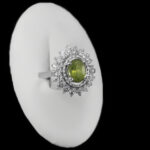 انگشتر زبرجد الماس تراش نقره زنانه طرح پری فام