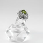 انگشتر زبرجد الماس تراش نقره زنانه طرح پری فام - Image 2