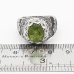 انگشتر زبرجد الماس تراش نقره مردانه دست ساز طرح فاخر رادمهر با تزئین ۱۰ قطعه برلیان - Image 4