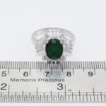 انگشتر زمرد الماس تراش نقره زنانه طرح چهره - Image 2