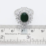 انگشتر زمرد الماس تراش نقره زنانه طرح حاتمه - Image 2