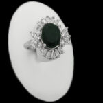 انگشتر زمرد الماس تراش نقره زنانه طرح حارثه - Image 3