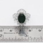 انگشتر زمرد الماس تراش نقره زنانه طرح حارثه - Image 2