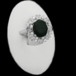 انگشتر زمرد الماس تراش نقره زنانه طرح حبیبه - Image 3