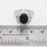 انگشتر زمرد الماس تراش نقره زنانه طرح حبیبه - Image 2