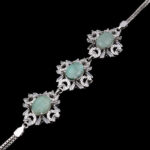دستبند زمرد الماس تراش نقره زنانه طرح درناز - Image 4