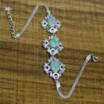 دستبند زمرد الماس تراش نقره زنانه طرح درناز - Image 3