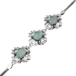 دستبند زمرد الماس تراش نقره زنانه طرح درناز