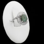 نیم ست زمرد زامبیا الماس تراش نقره زنانه طرح سرور - Image 4