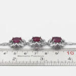 دستبند یاقوت سرخ الماس تراش نقره زنانه طرح دلنواز - Image 3